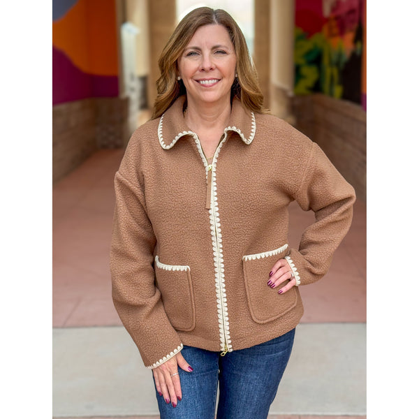 RIVE DROITE ウールライク WOOLLYコクーンジャケット Varley Ruiko's Cocoa Dust Zip-Through Fleece – Bless Your Heart
