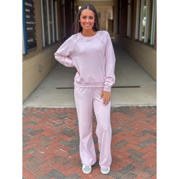 Z Supply All Around French Terry Sweatshirt - Washed Pink - FINAL