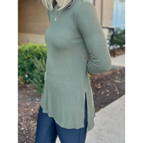 Grace and Lace Long Sleeve Tunic Tee - Olive – Bless Your Heart Boutique