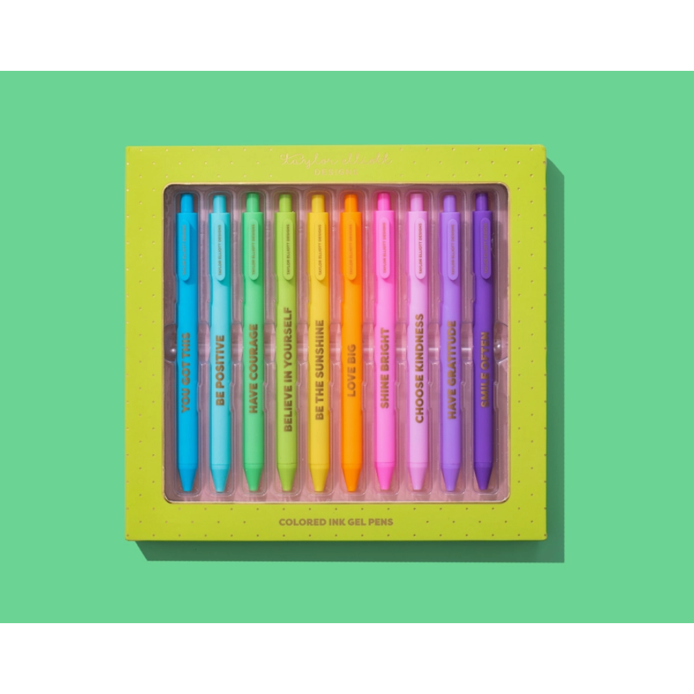 Colored Gel Pen Set - Motivational