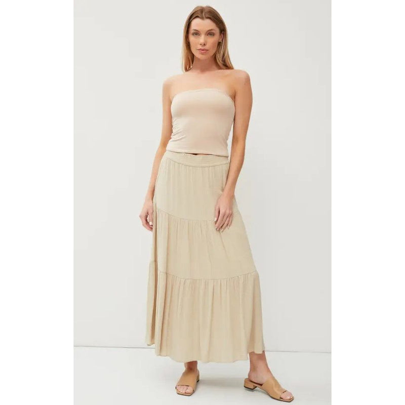 Lainey Tiered Maxi Skirt - Natural