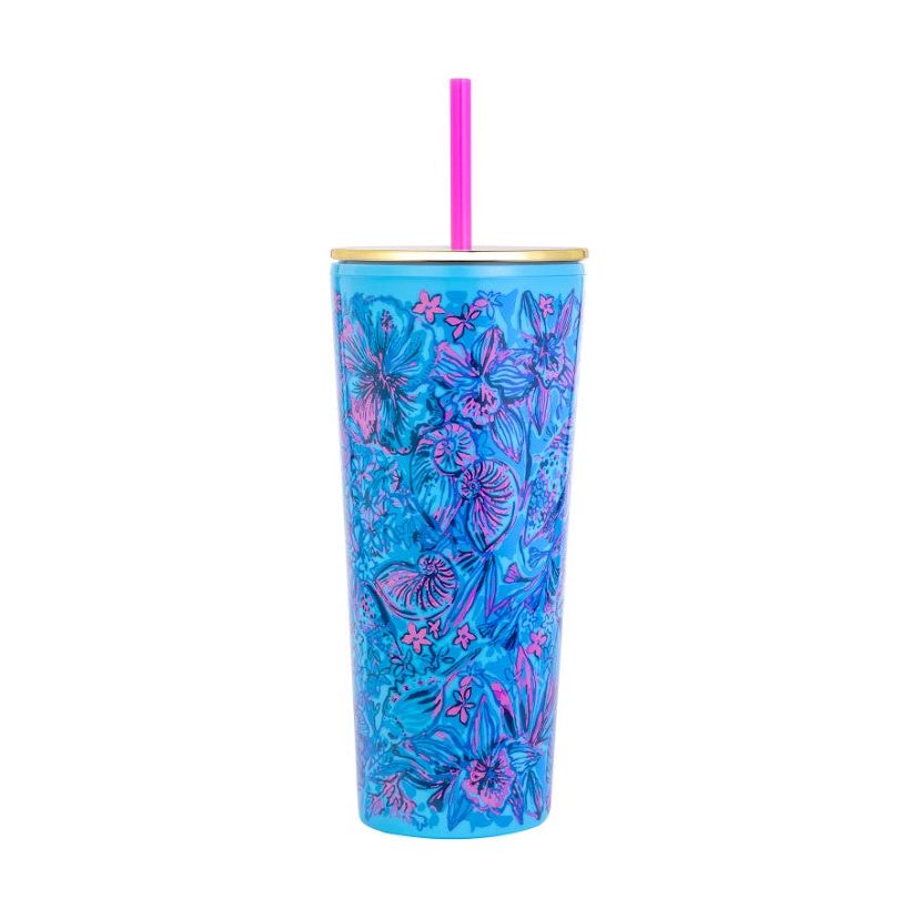 Lilly Pulitzer Tumbler with Straw (24 oz) - Shells N Bells