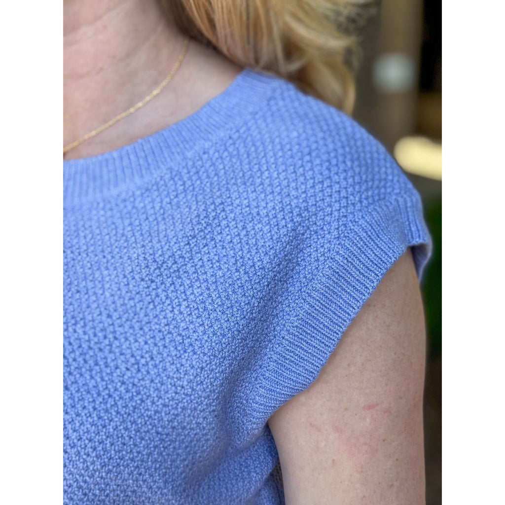 June Sleeveless Textured Top - Periwinkle