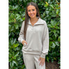 Daniella Modal Quarter Zip Mock Neck Pullover - Mocha Cream