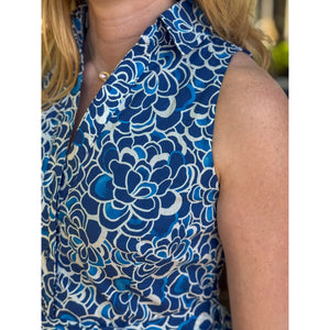 Jessica Sleeveless Midi Polo Dress - Navy