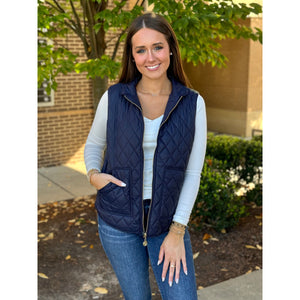 Gracie Puff Vest - Navy