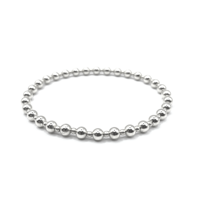 Erin Gray 4mm+2mm+4mm Sterling Silver Waterproof Dimension Bracelet 7