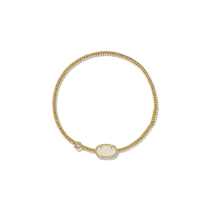 KENDRA SCOTT GRAYSON STRETCH BRACELET GOLD IRIDESCENT DRUSY