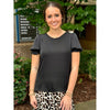 Kailey Cinched Short Sleeve Blouse - Black