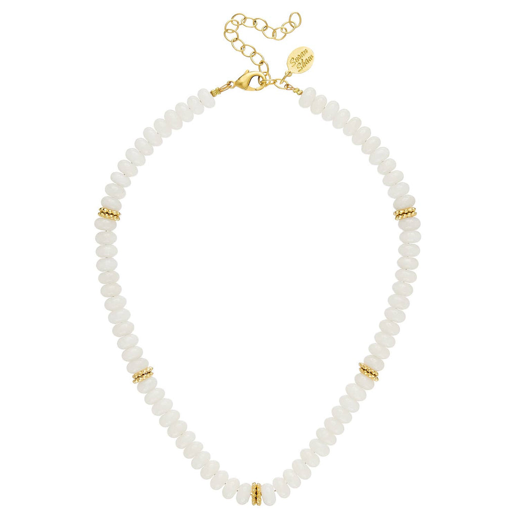 Susan Shaw Lolly Necklace - White Jade