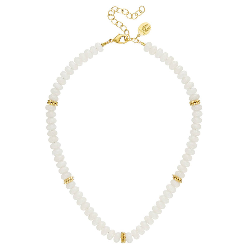 Susan Shaw Lolly Necklace - White Jade