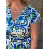 Samantha Tile Printed Midi Dress - Blue Multi