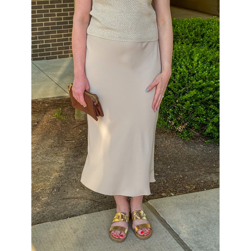 Allegra Slip Maxi Skirt - Light Taupe