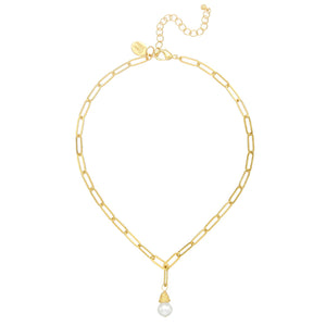 Susan Shaw Freshwater Pearl Paperclip Necklace