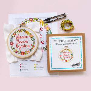 Please Leave By Nine Cross Stitch Kit