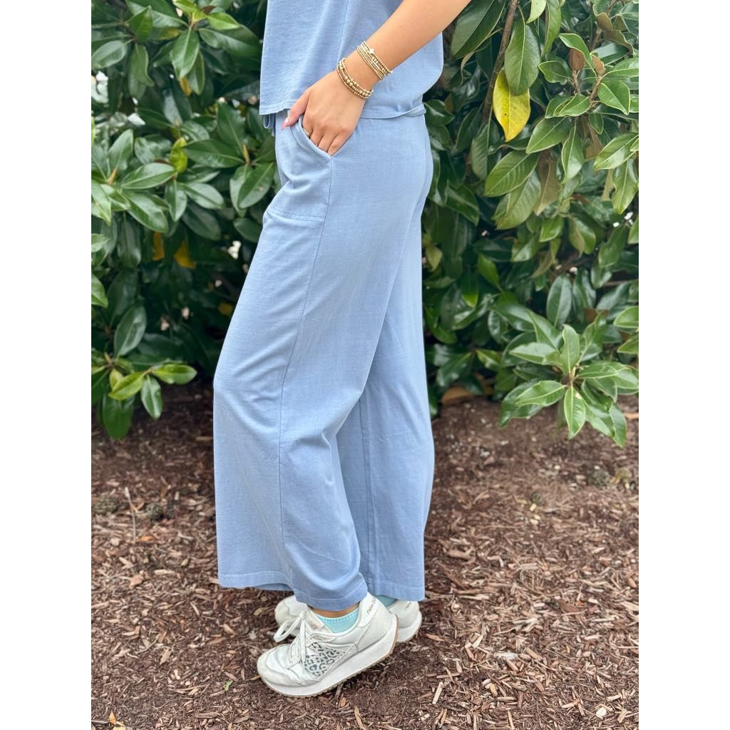 Cassidy Cotton Wide Leg Pants - Denim