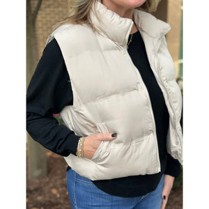 Issey Puffer Vest - Cream