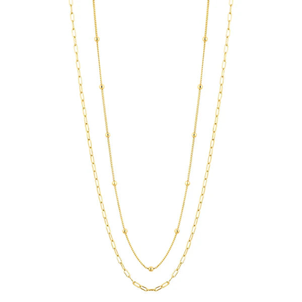 Layered Chain Necklace - Gold