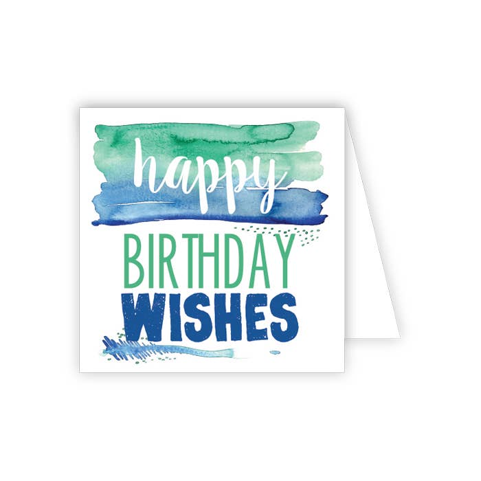 Happy Birthday Wishes Blue Enclosure Card