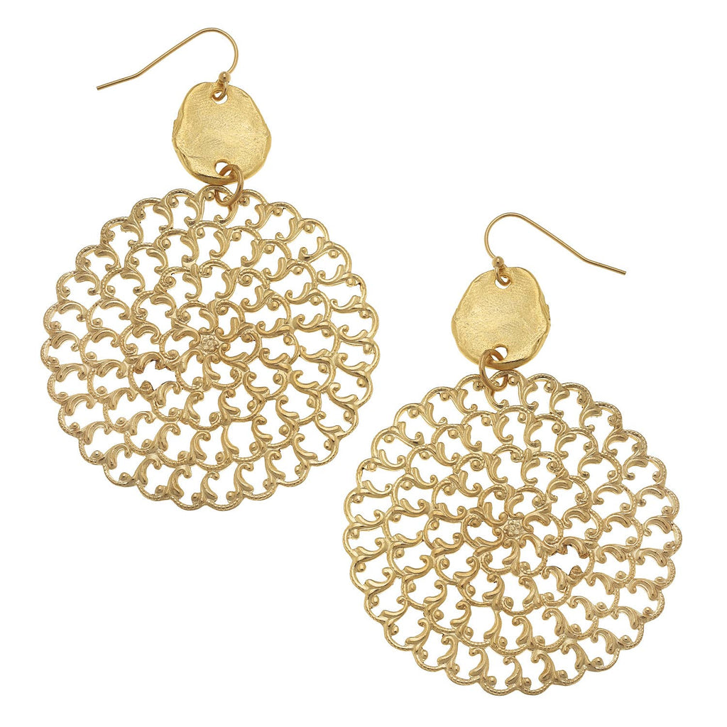 Susan Shaw Gold and Filigree Earrings