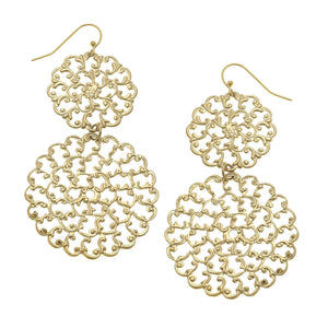 Susan Shaw Gold Filigree Earrings