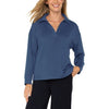 Liverpool Cloud9 V-Neck Popover With Collar - Prussian Blue