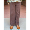 Aiden Solid Mid Rise Ankle Length Pants - Brown