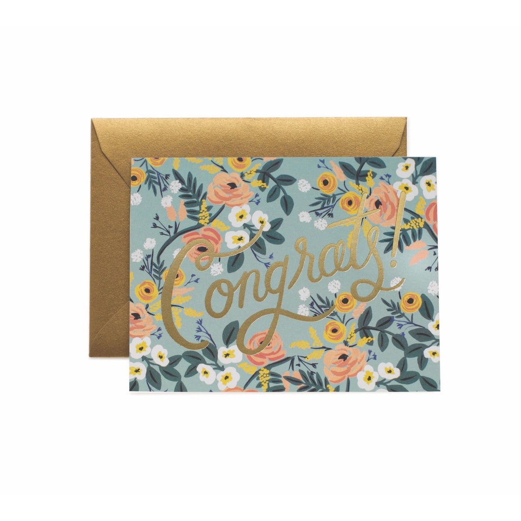 Rifle Paper Blue Meadow Congrats card