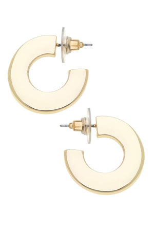 Cali Large Flat Hoop Earrings in Shiny Gold