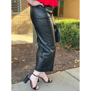 Hunter Faux Leather Wide Leg Pants - Black - FINAL SALE