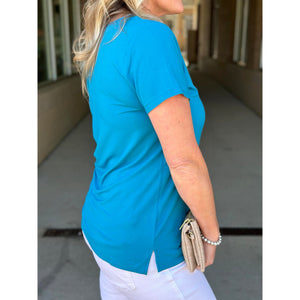 Grace and Lace True Fit Perfect Pocket Tee - Teal