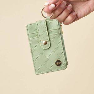 Woven Keychain Wallet - Sage