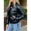 Grace and Lace Butter Faux Leather Puffer Jacket/Vest - Black