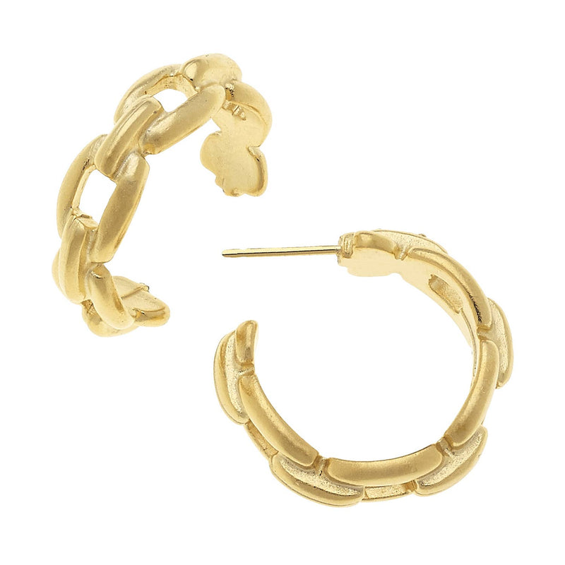 Susan Shaw Small Gold Chain Circle Hoop Earrings