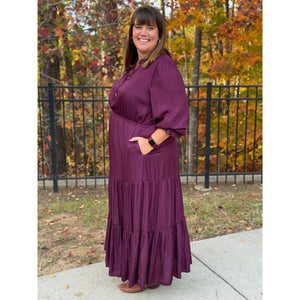 Emery Plus Ruffle Tiered Maxi Dress - Plum