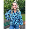 Warren Long Sleeve Blouse - Navy