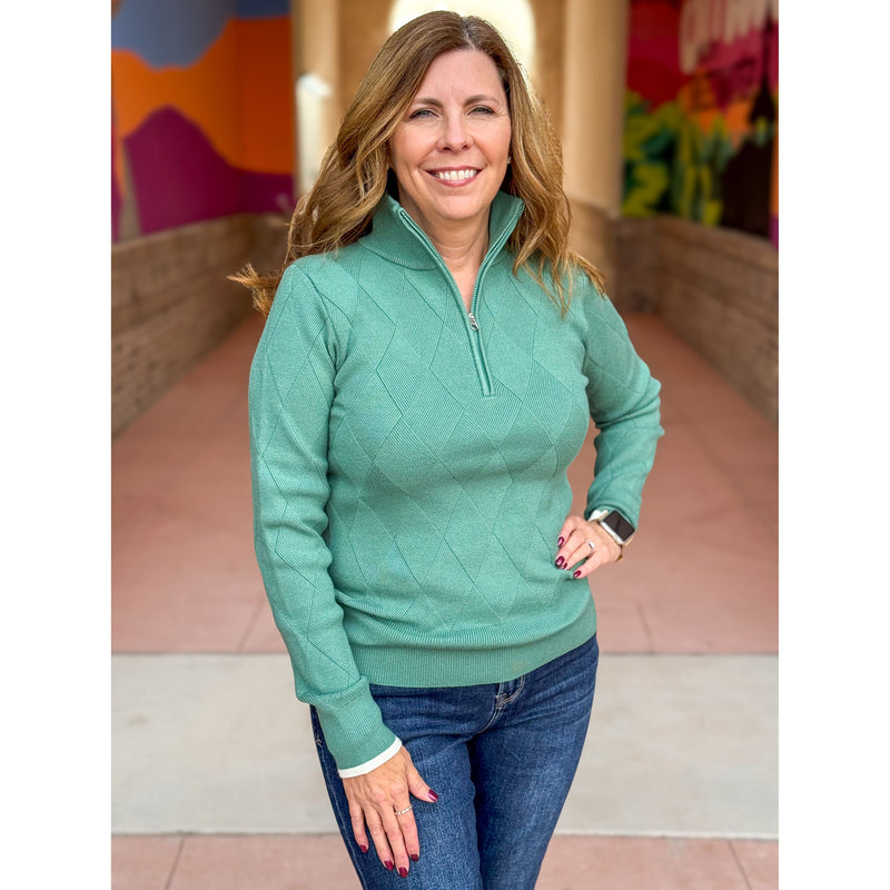 Varley Lawson Half-Zip Knit - Deep Sea