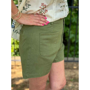 Melody High Waist Shorts - Olive