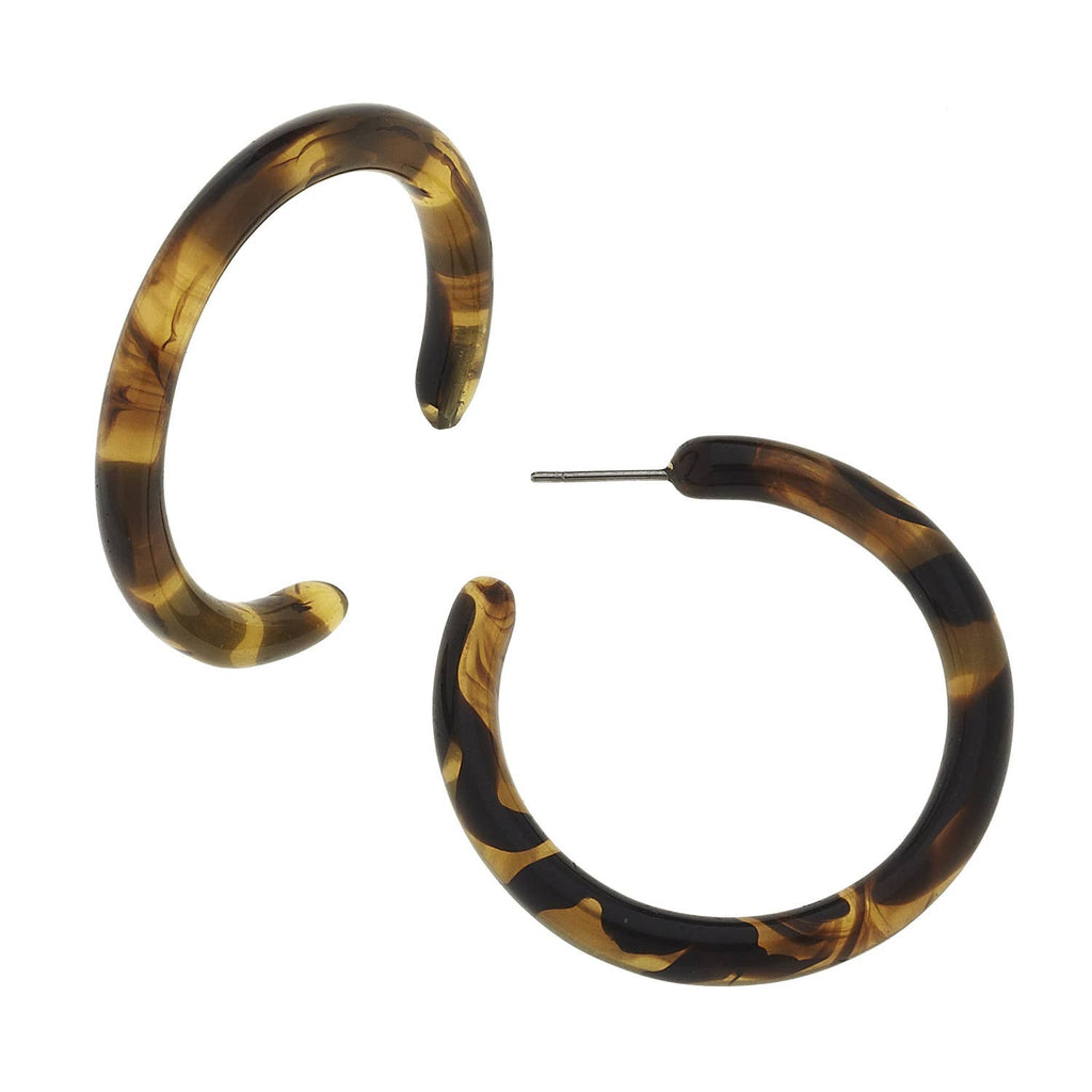 Susan Shaw Small Tortoise Hoop Earrings
