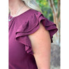 Sophie Ruffle Sleeve Shift Dress - Port