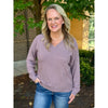 Grace and Lace Micro Bambü Lightweight Sweater - Dusty Mauve