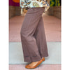 Aiden Solid Mid Rise Ankle Length Pants - Brown