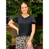 Kailey Cinched Short Sleeve Blouse - Black