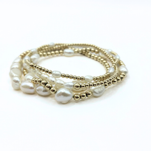 Erin Gray Baroque Patterned Pearl Bracelet in 14k Gold-Filled