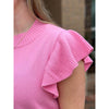 Finley Ruffle Knit Top - Bubble Gum Pink