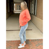 Grace and Lace Favorite Washed Pocket Sweatshirt - Bright Peach