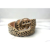 Designer Inspired Faux Leather Belt - Animal Print with Gold Buckle