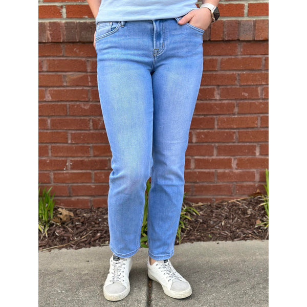 Mid Rise Straight Leg Jeans - Light Wash – Bless Your Heart Boutique