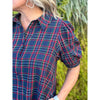 Chapman Plaid Button Down Shift Dress - Navy Multi - FINAL SALE