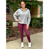 Venice Crossover Waist Leggings - Plum